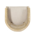 Accent Chair Beige Natural Rubber Wood
