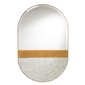 Melston Decorative Mirror W Storage Gold Iron
