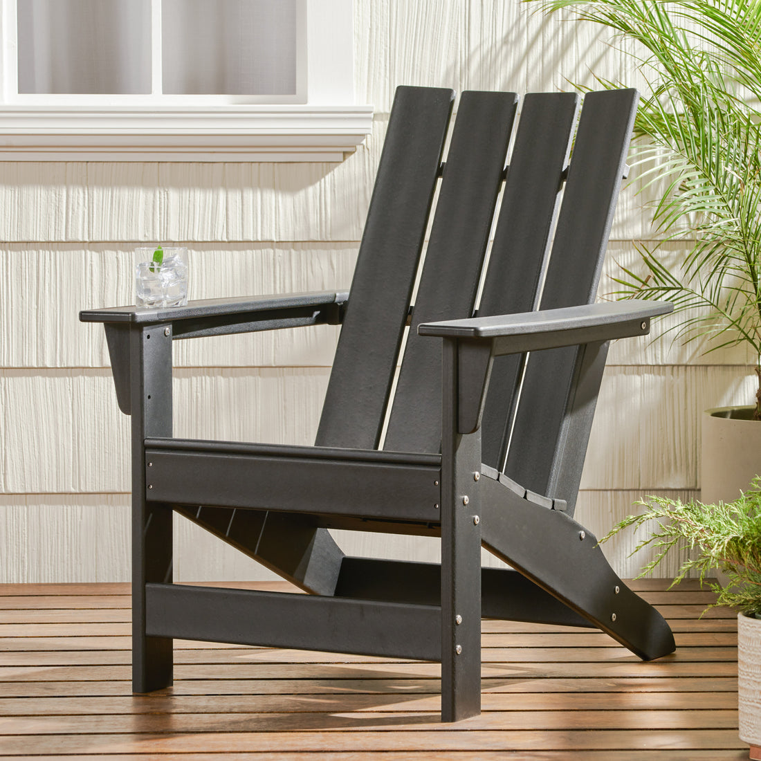 Encino Adirondack Chair Black Hdpe