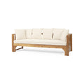 Long Beach Sofa Daybed Full Teak Pe Rattan Iron Waterproof Fabric