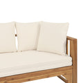 Long Beach Sofa Daybed Full Teak Pe Rattan Iron Waterproof Fabric