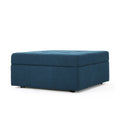 Larkin Storage Ottoman Navy Blue Fabric