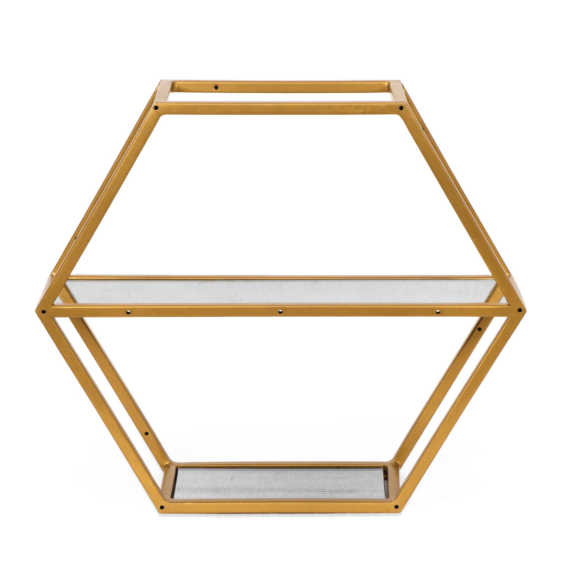 Hexagonal Shelf Antique Gold Glass