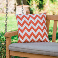 Marisol Chevron Square Pillow Orange Fabric