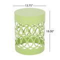 Metal End Table Large Green Iron