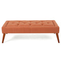 Tuft Top Ottoman Orange Fabric