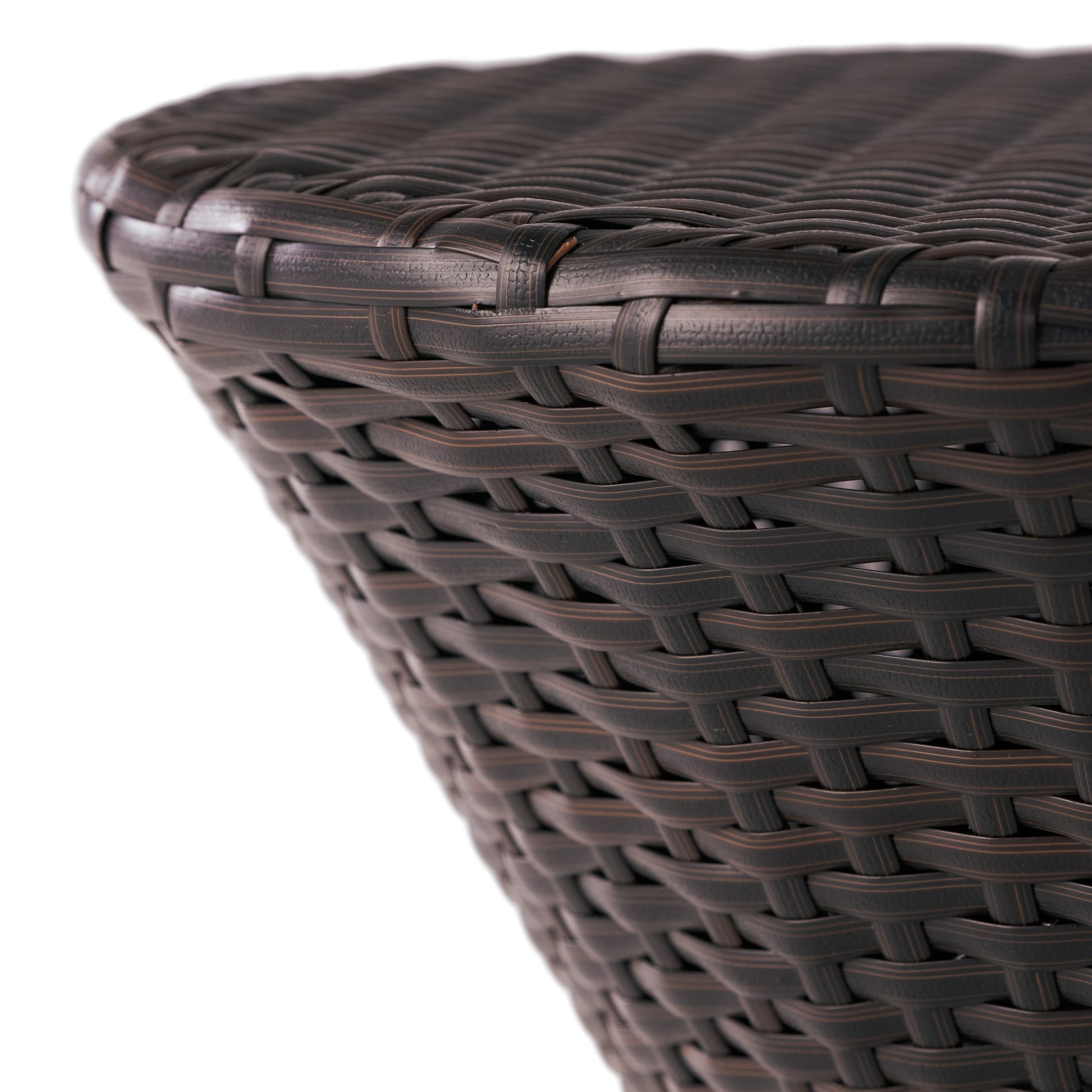 Crete Accent Table Brown Pe Rattan Iron