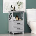 2 Drawer Cabinet Gray Mdf