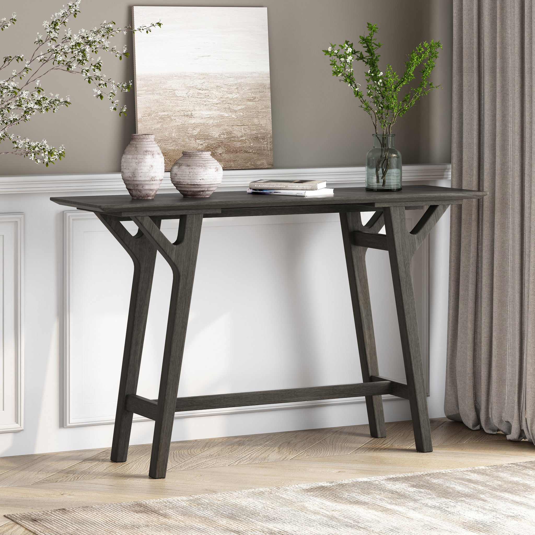 Divo Console Table Grey Rubber Wood