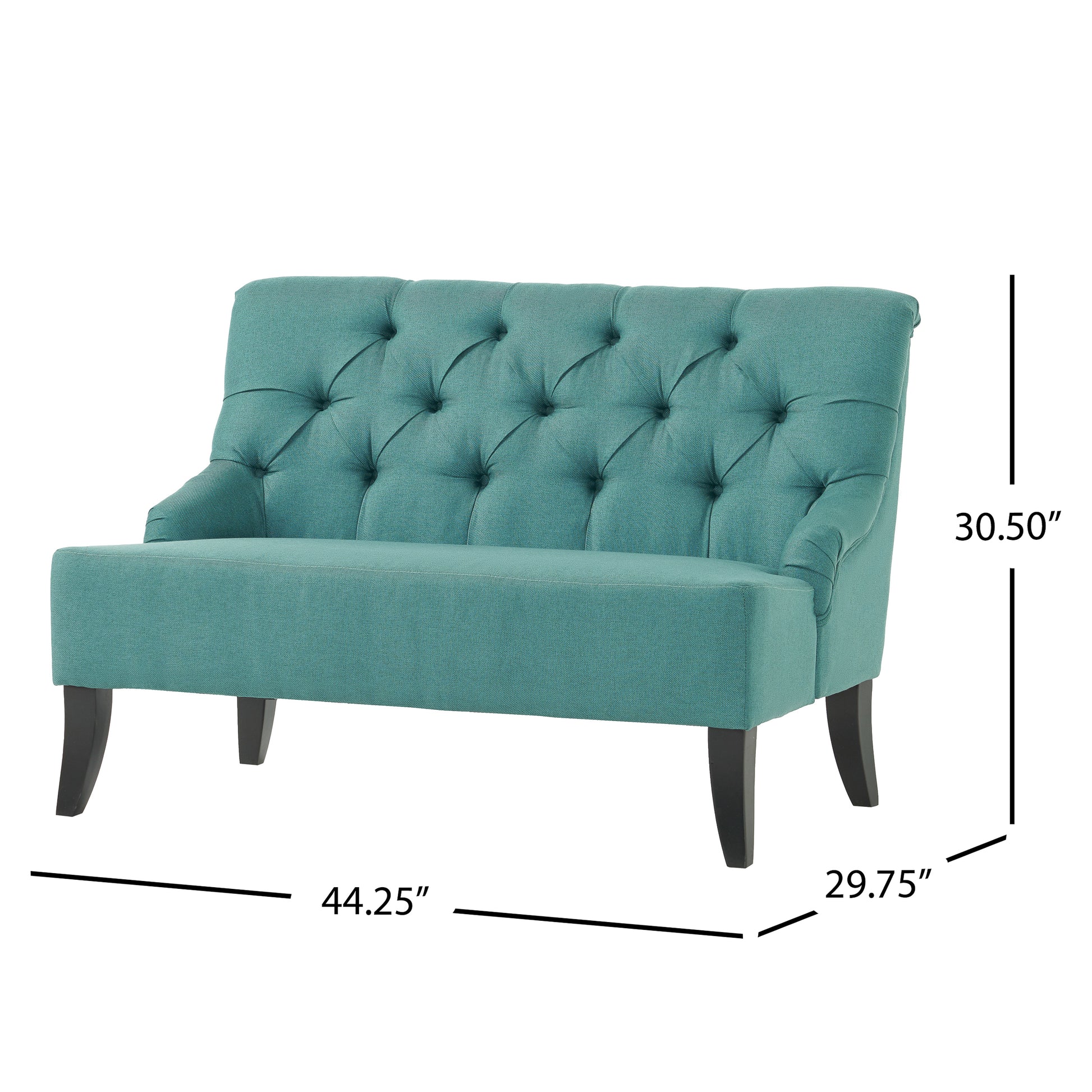 Nicole Kd Settee Teal Fabric