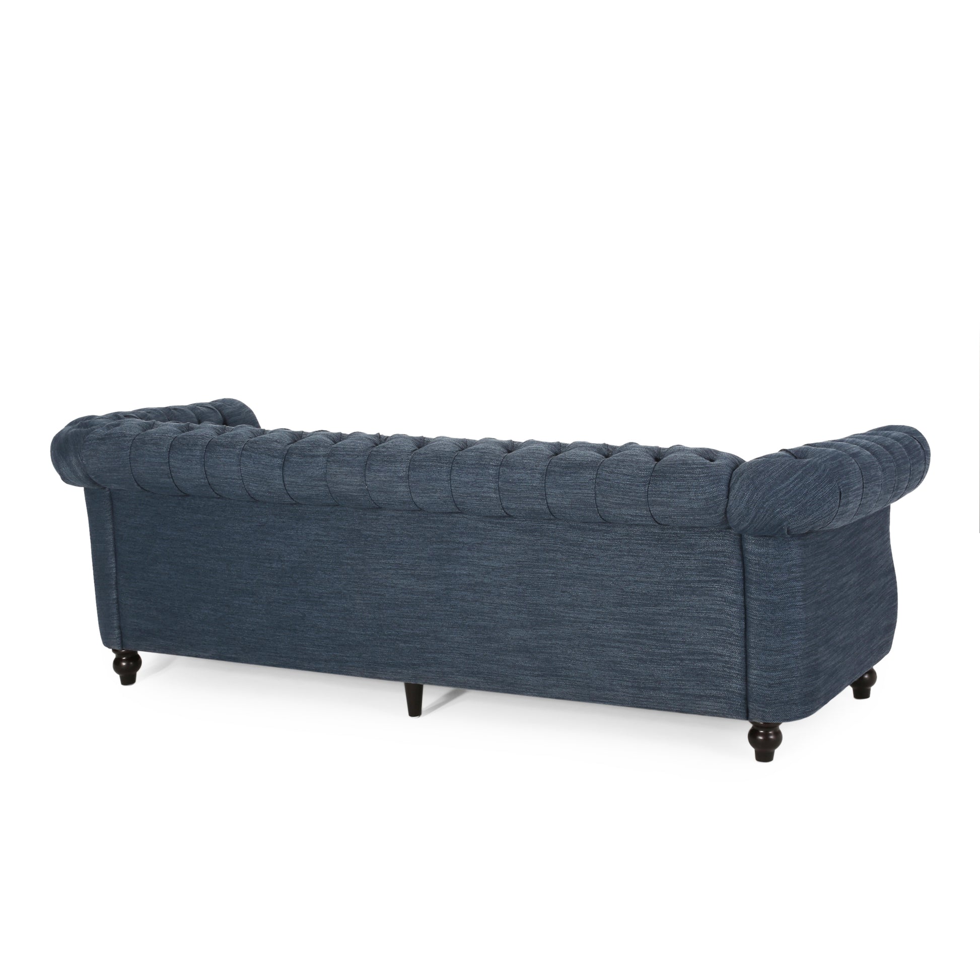 Sofa 3 Seater Navy Blue Fabric 3 Seat