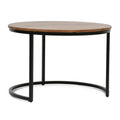 Coffee Table S 3 Black Natural Wood