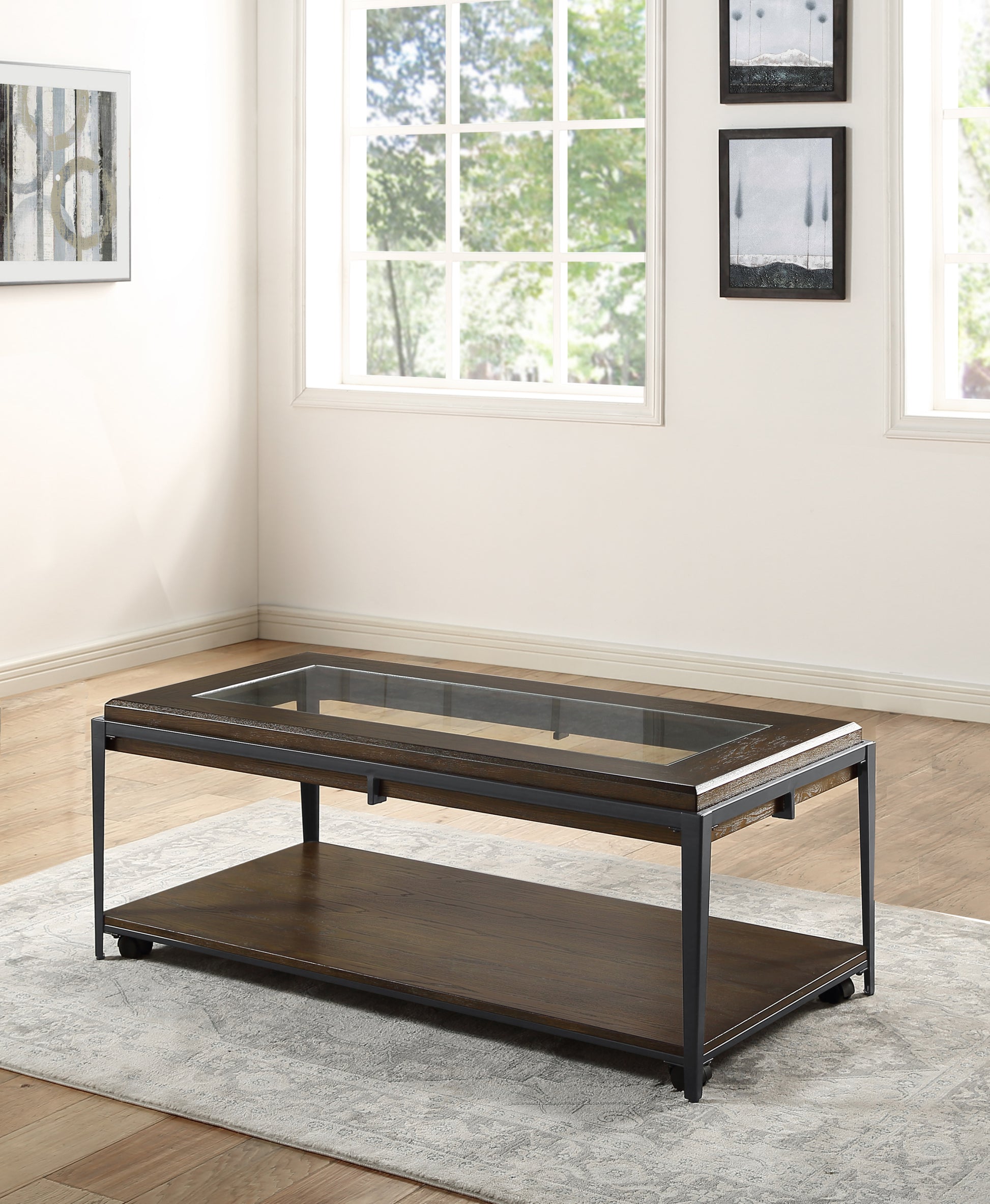 Waco Cocktail Table Brown Brown Iron