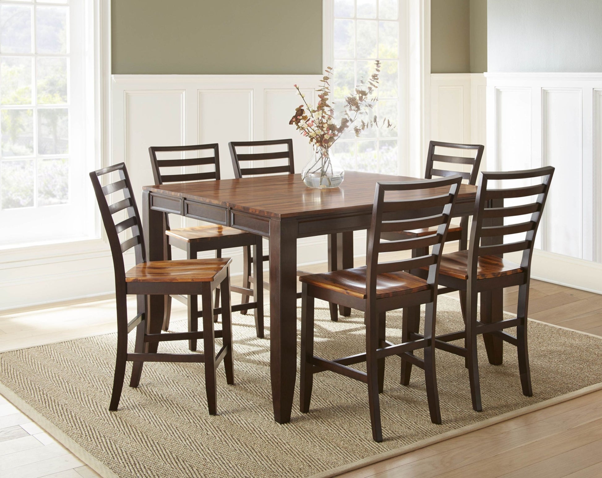 Abaco Counter Chair Set Of 2 Brown Brown Wood