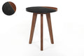 Caspian Round Accent End Table Brown Brown Wood