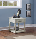 Hemingway End Table White White Wood