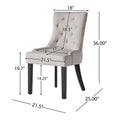 Cheney Dining Chair Kd Light Grey Wood Fabric