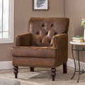 Harrison Tufted Club Chair Brown Microfiber