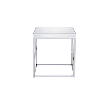 Evelyn Mirror Top End Table Silver Silver Iron