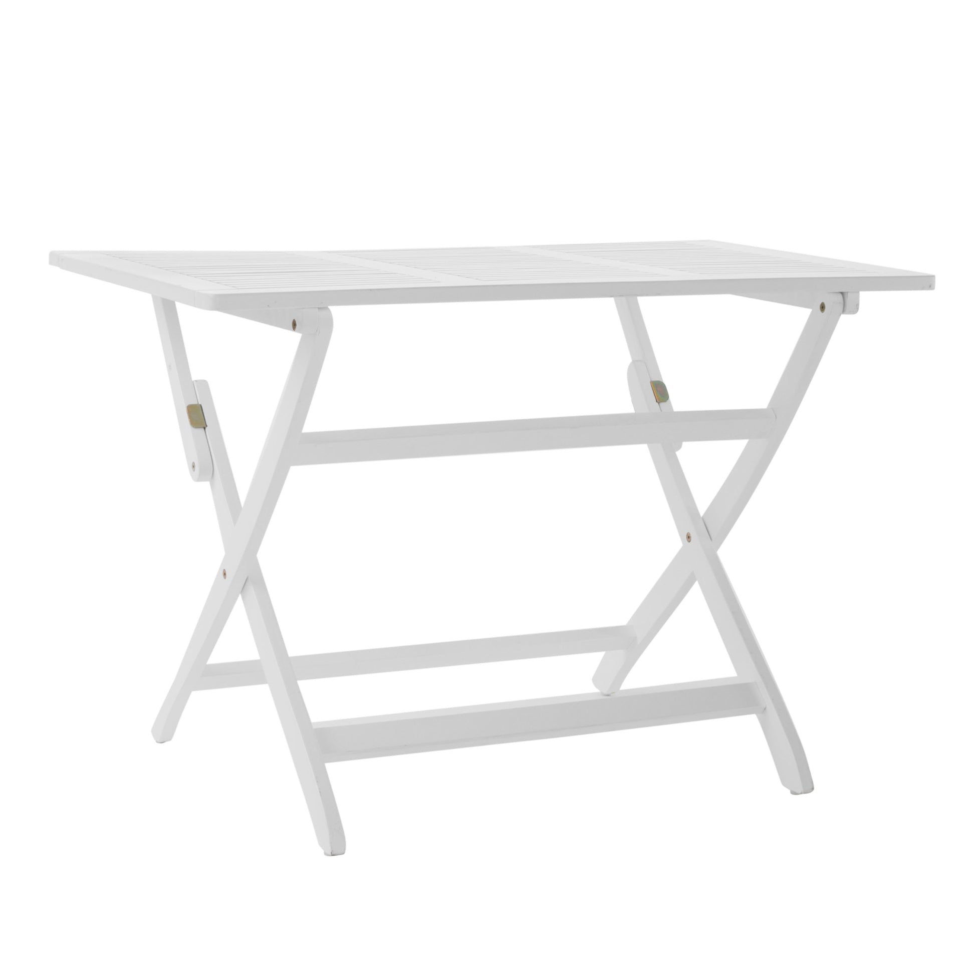 Positano 43.5'' Foldable Table White Acacia Wood