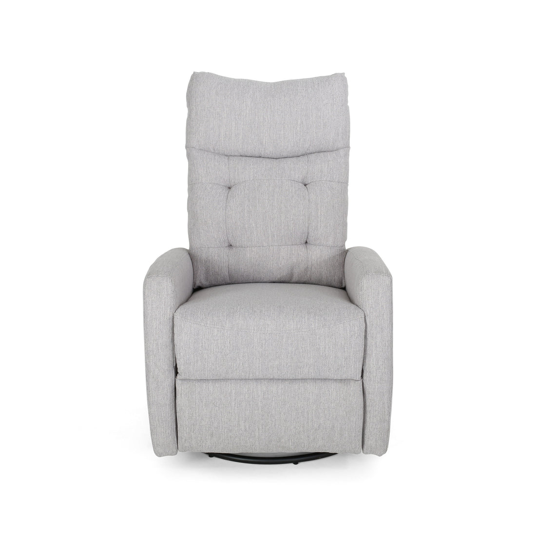 Glider Swivel Recliner Chair Light Grey Fabric