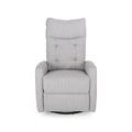 Glider Swivel Recliner Chair Light Grey Fabric