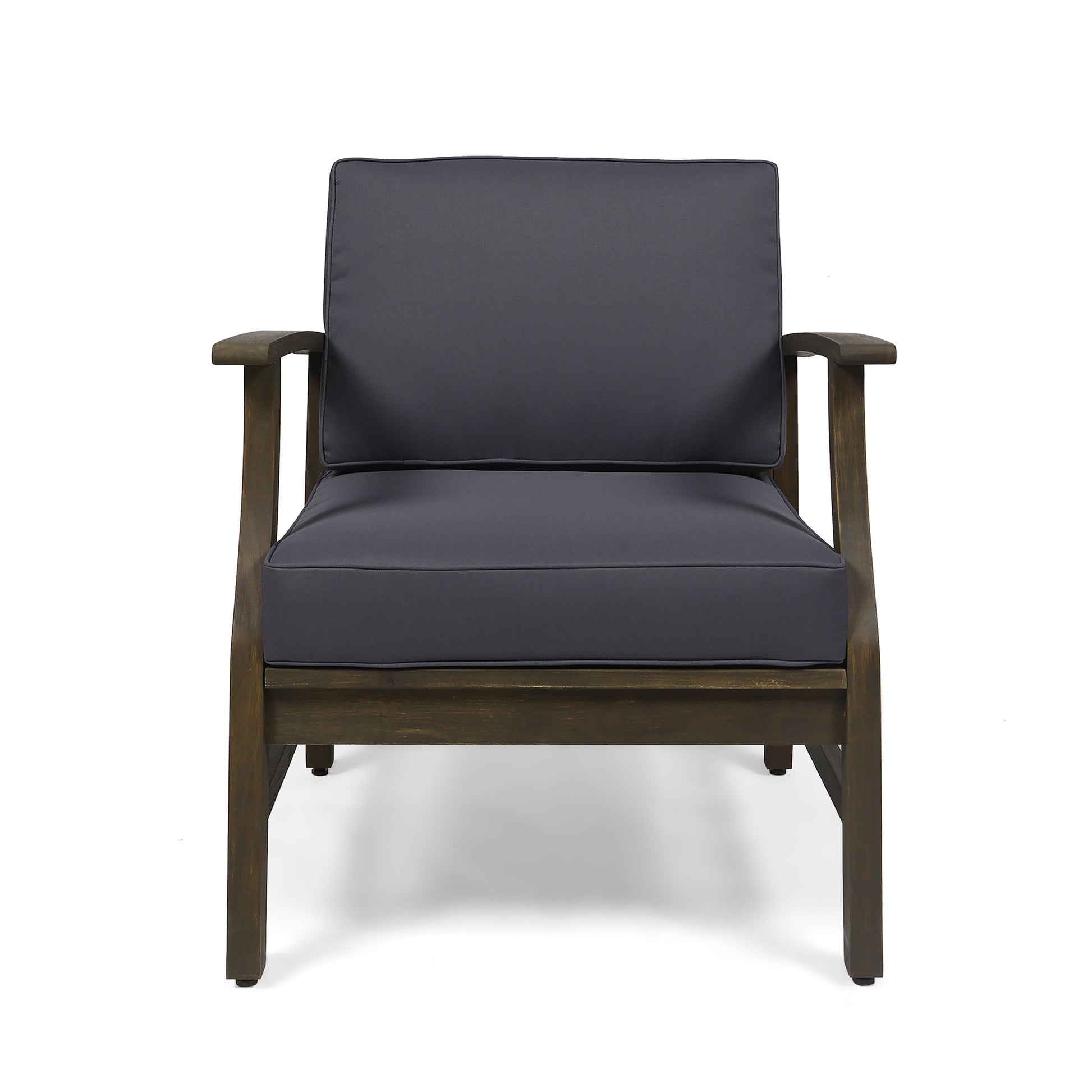 Perla Club Chair, Dark Grey Dark Grey Acacia Wood