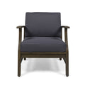 Perla Club Chairs Set Of 2, Dark Grey Dark Grey Acacia Wood