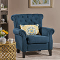 Springfield Tufted Chair Navy Blue Fabric