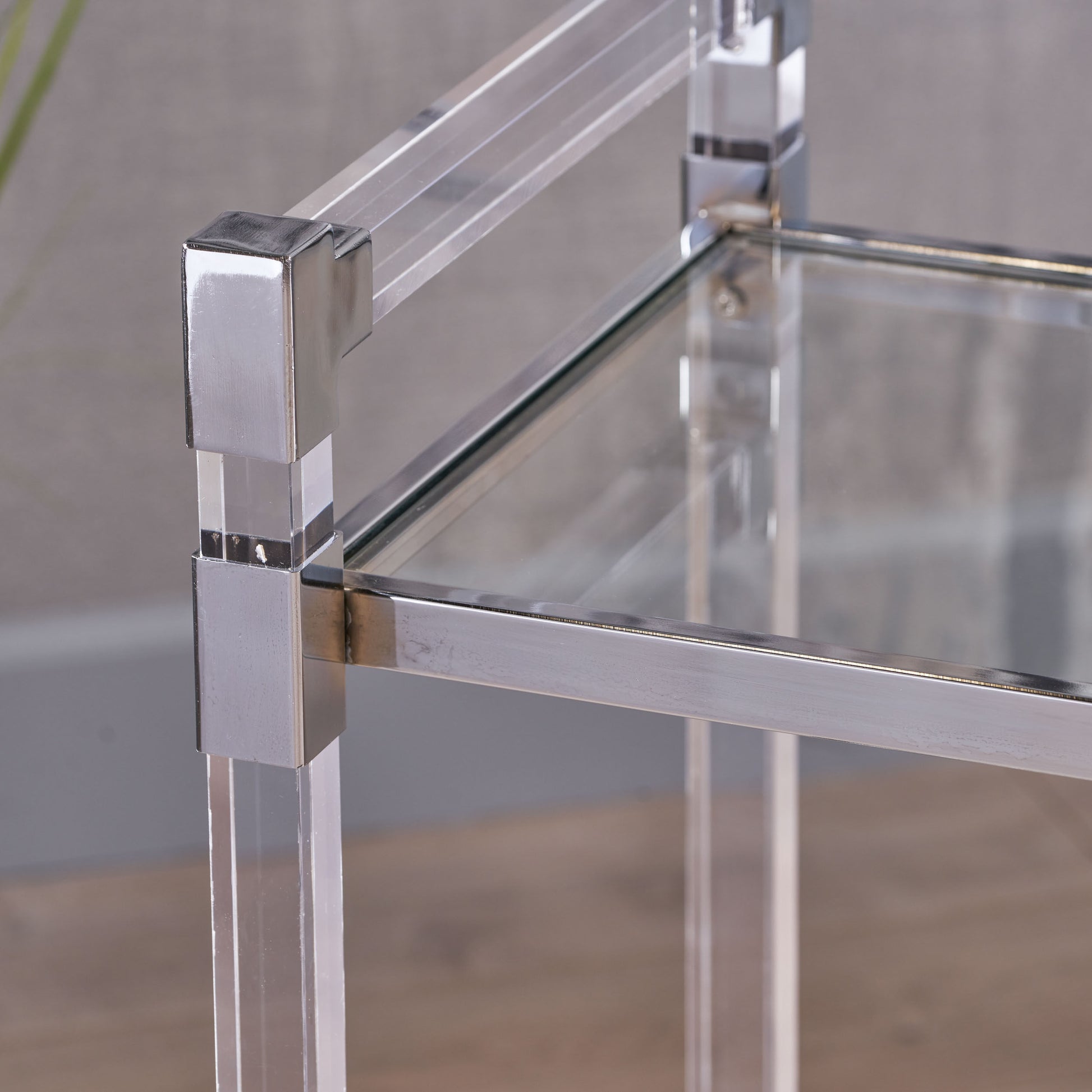 Bar Cart Clear Tempered Glass