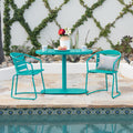 Santa Monica Bistro Set Teal Iron