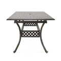 Abigail Cast Expandable Dining Table Natural Aluminium