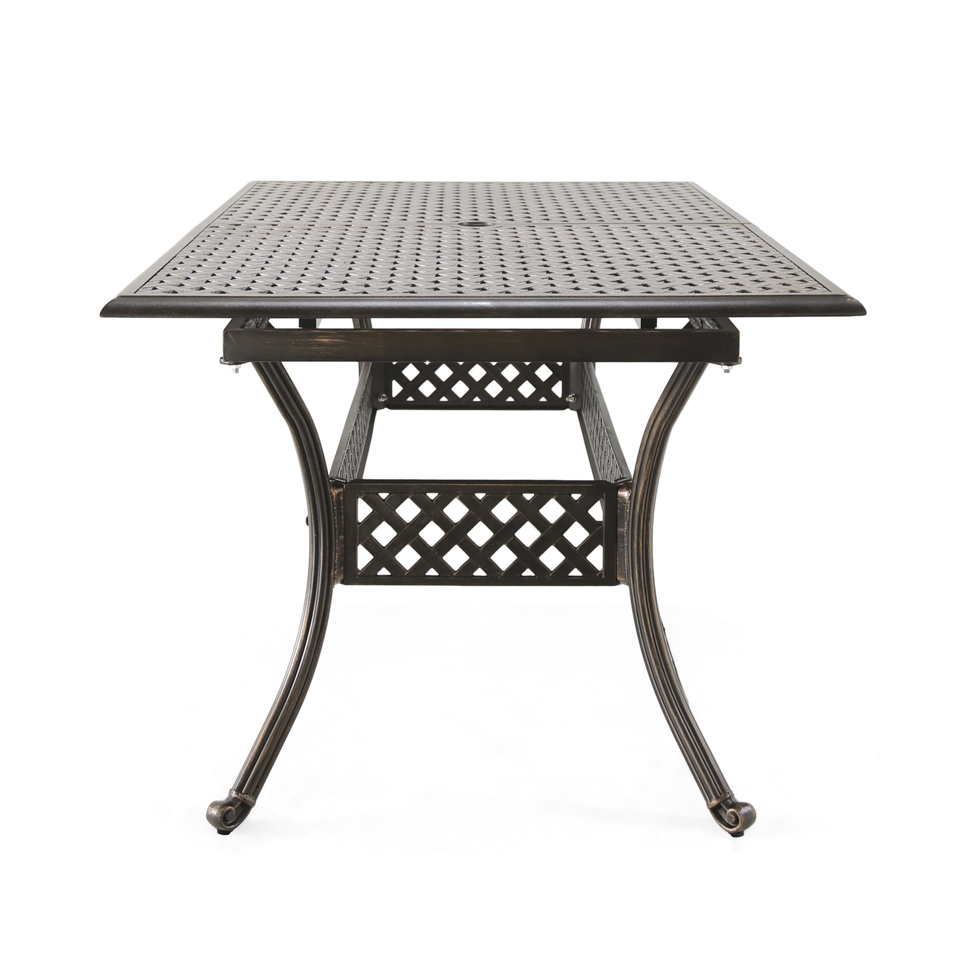 Abigail Cast Expandable Dining Table Natural Aluminium