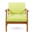 Perla Club Chairs Set Of 2, Green Green Acacia Wood