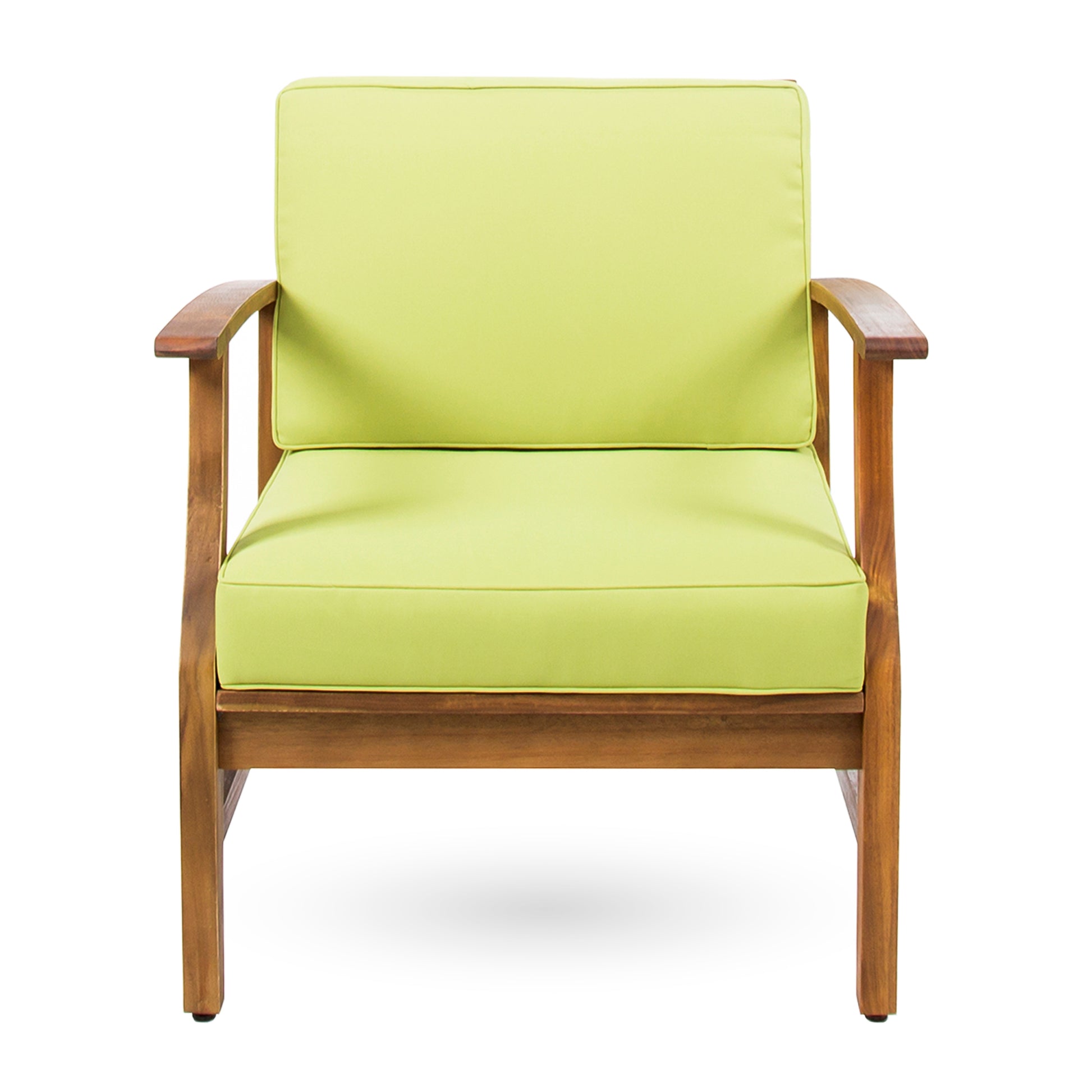 Perla Club Chairs Set Of 2, Green Green Acacia Wood