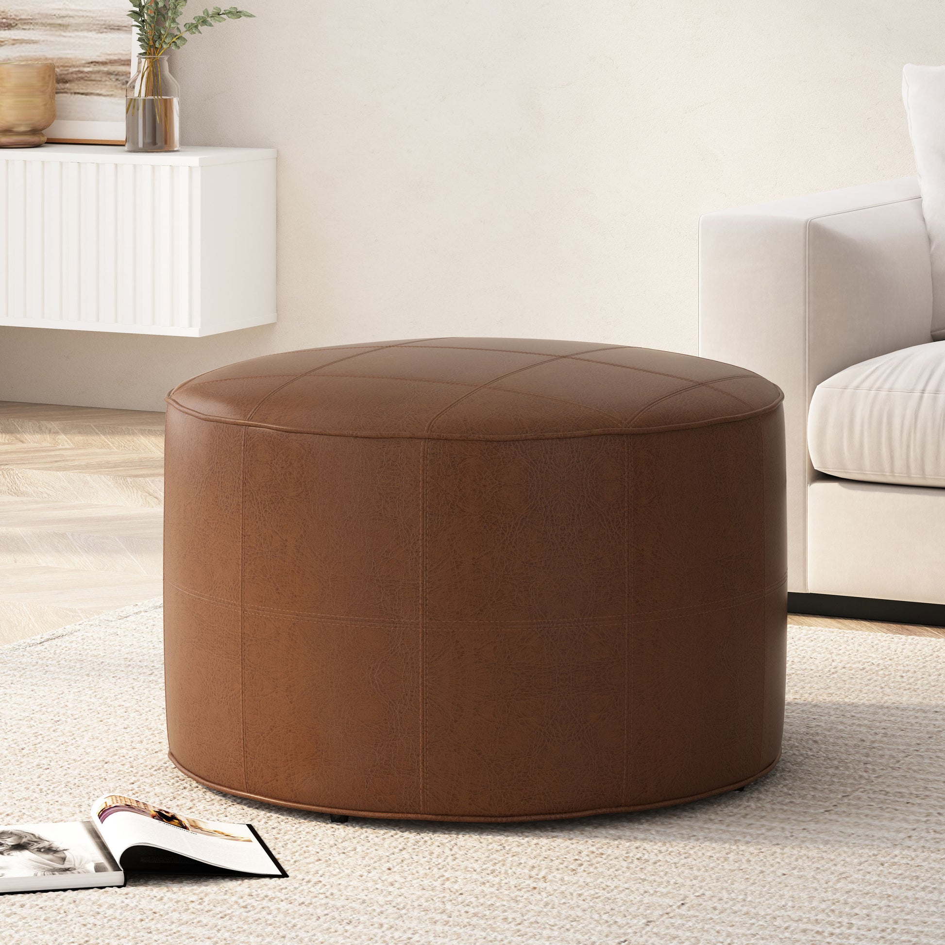 Ottoman Light Brown Pu