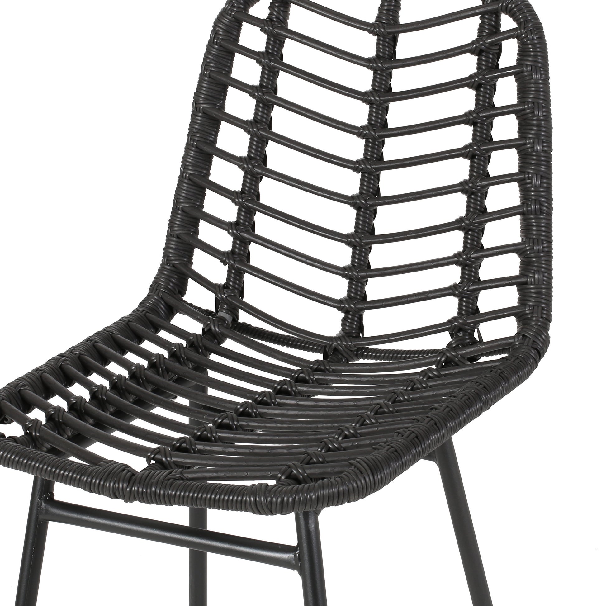 Sawtelle Outdoor Wicker Barstools Set Of 2 Grey Rattan