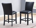Camila Counter Chair Set Of 2 Black Black Wood