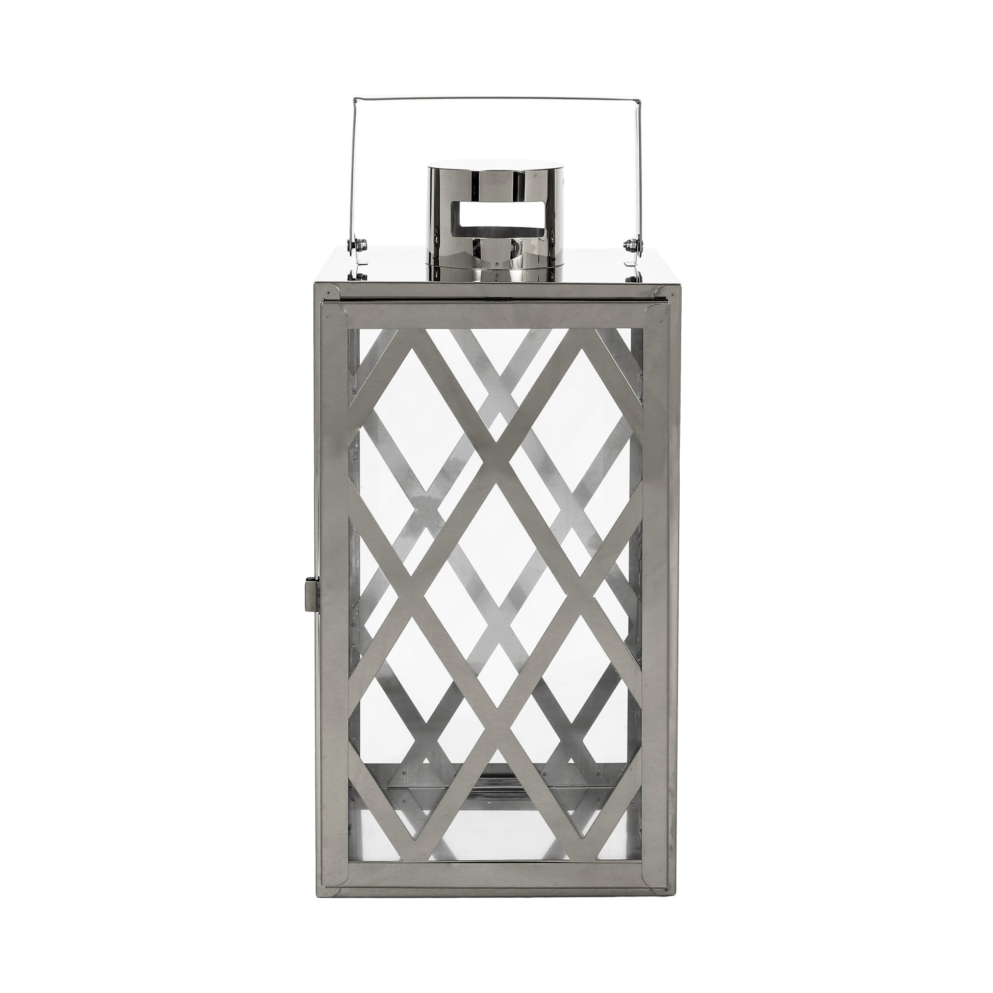 Anton 14"H Stainless Steel Lantern Silver Stainless Steel