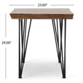 End Table Natural Metal & Wood