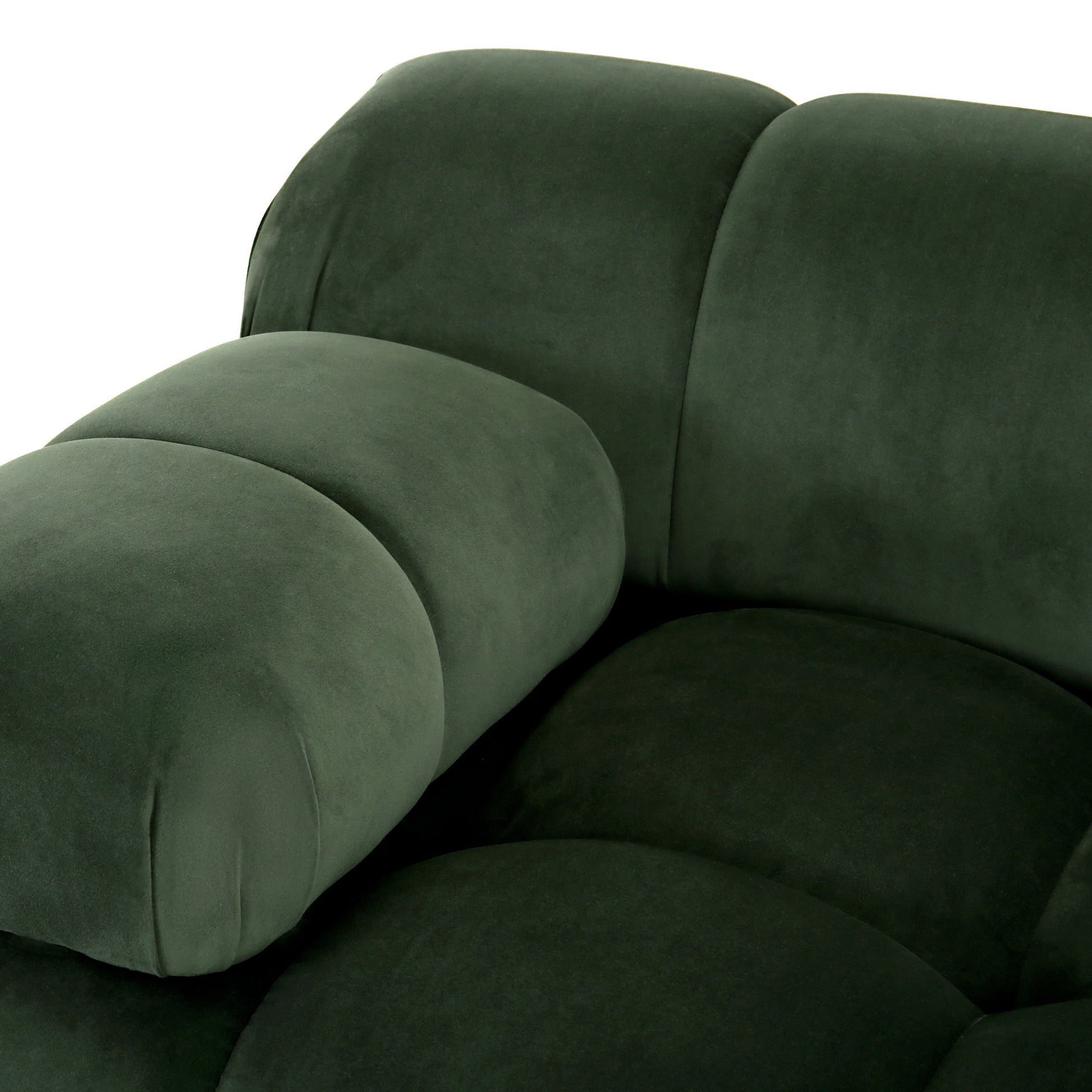 Sectional Modular Sofa L Retro Green Velvet 1 Seat