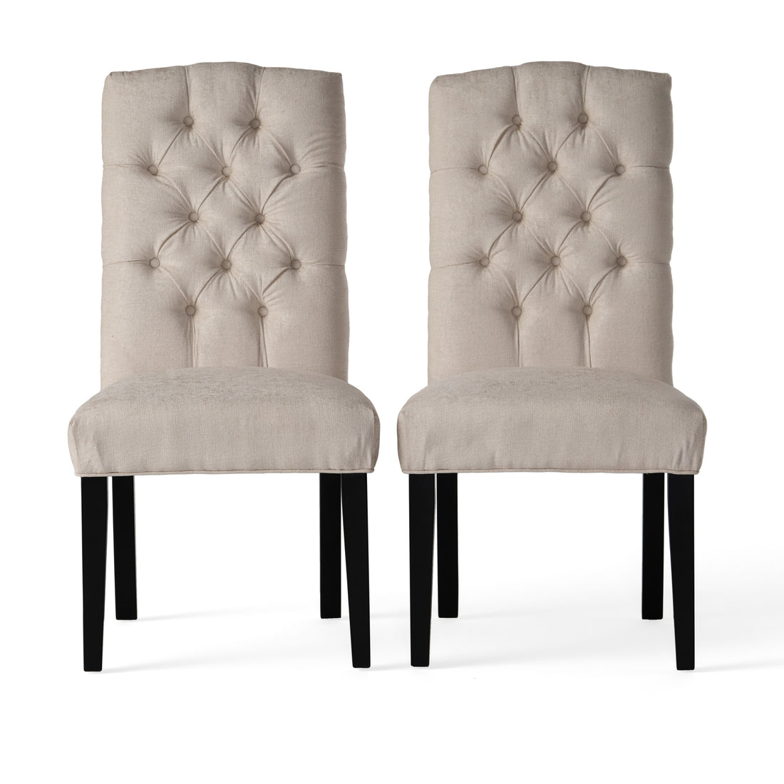 Harriet Kd Tufted Dining Mp2 Set Of 2 Ivory Fabric