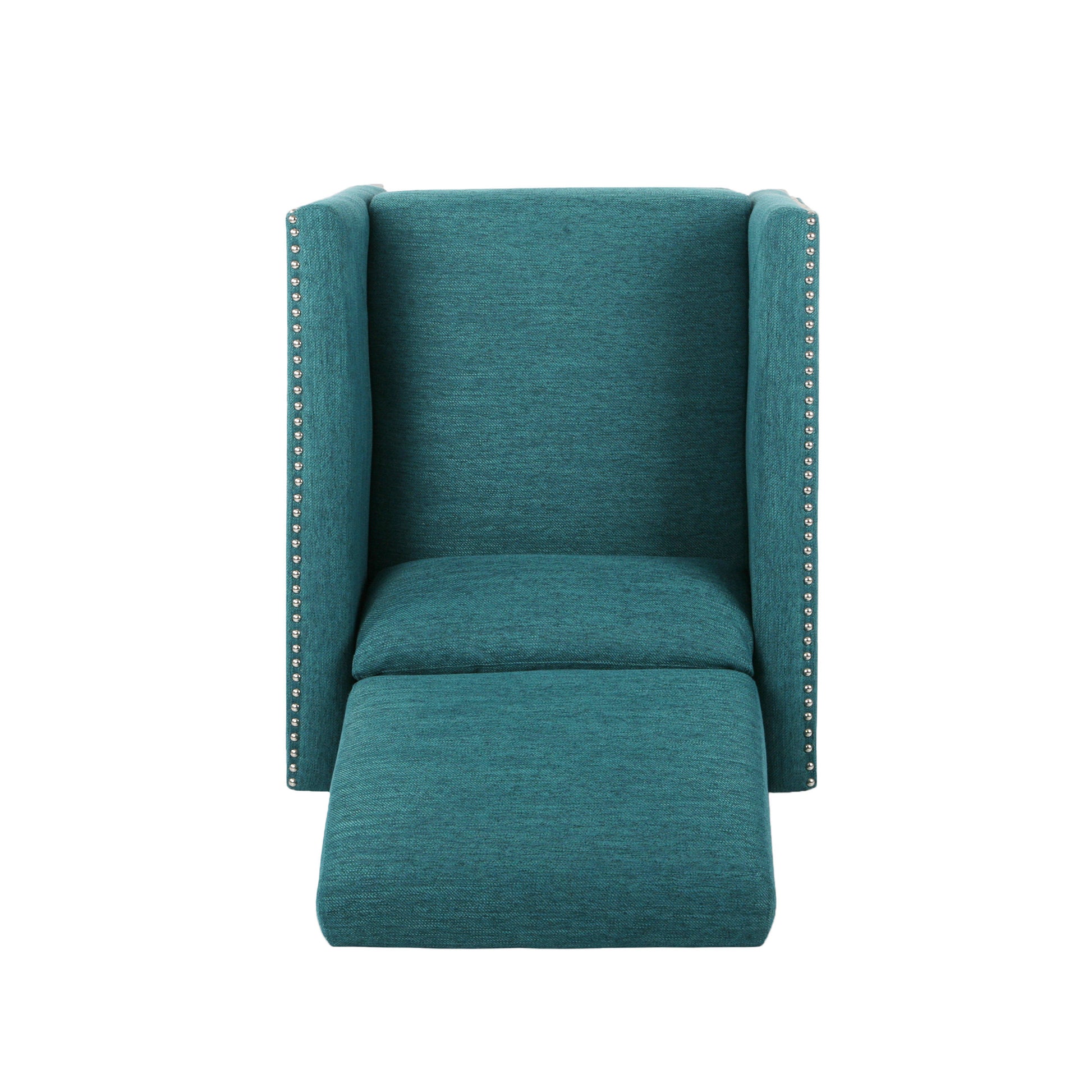 Push Back Recliner Teal Fabric