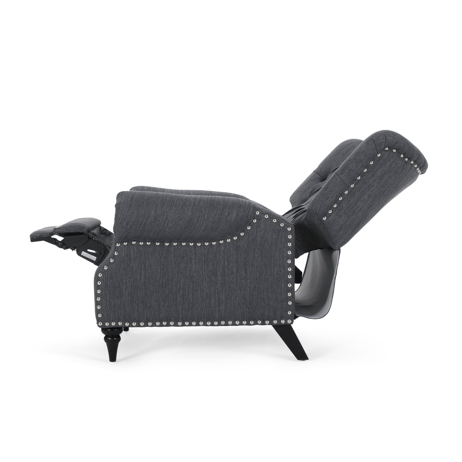 Classic Style Charcoal Fabric Push Back Chair Charcoal Fabric