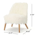 Club Chair White Faux Fur