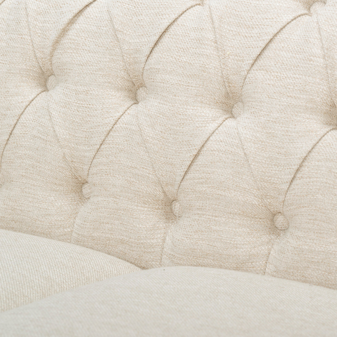 Sofa 3 Seater Beige Fabric