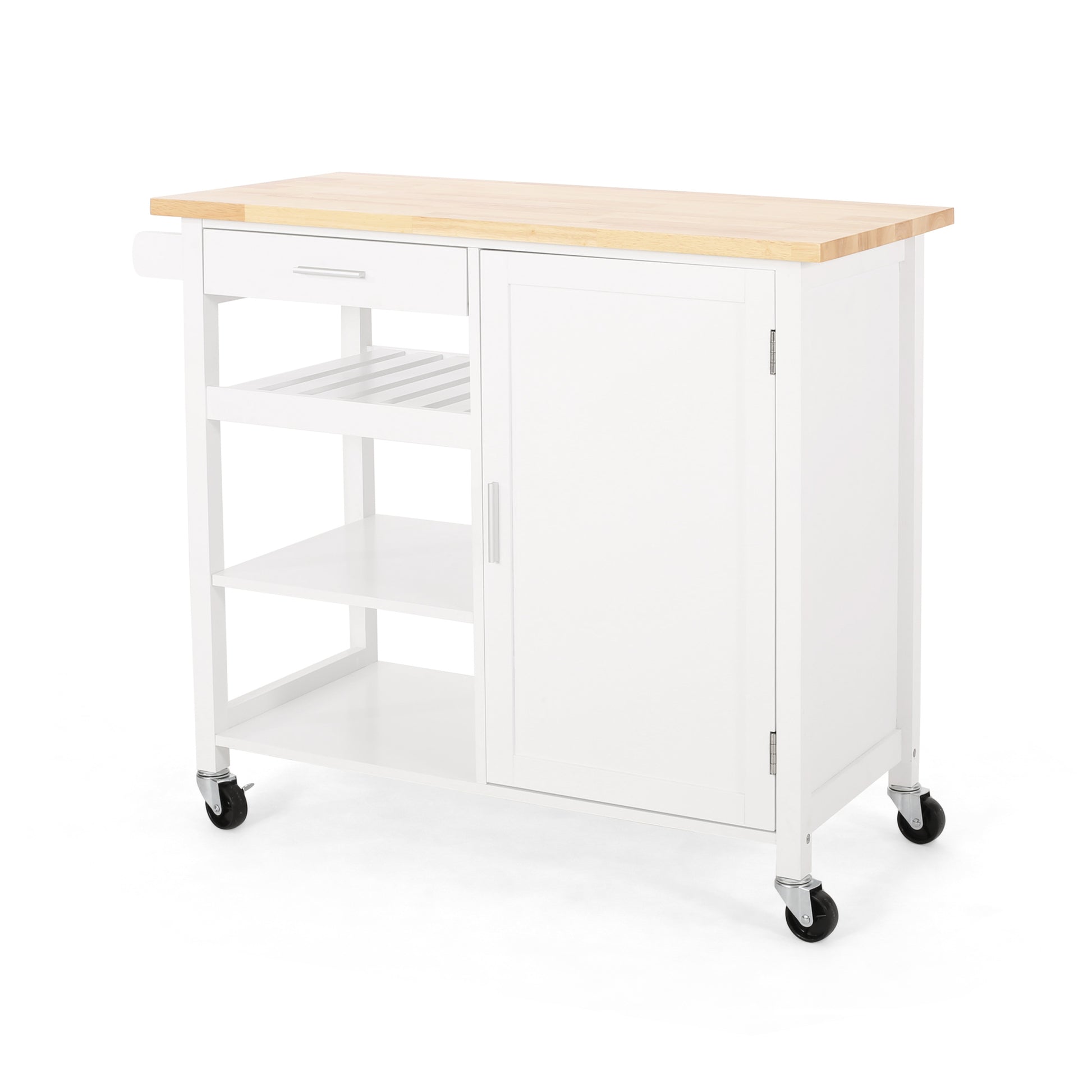 Kitchen Cart White Wood