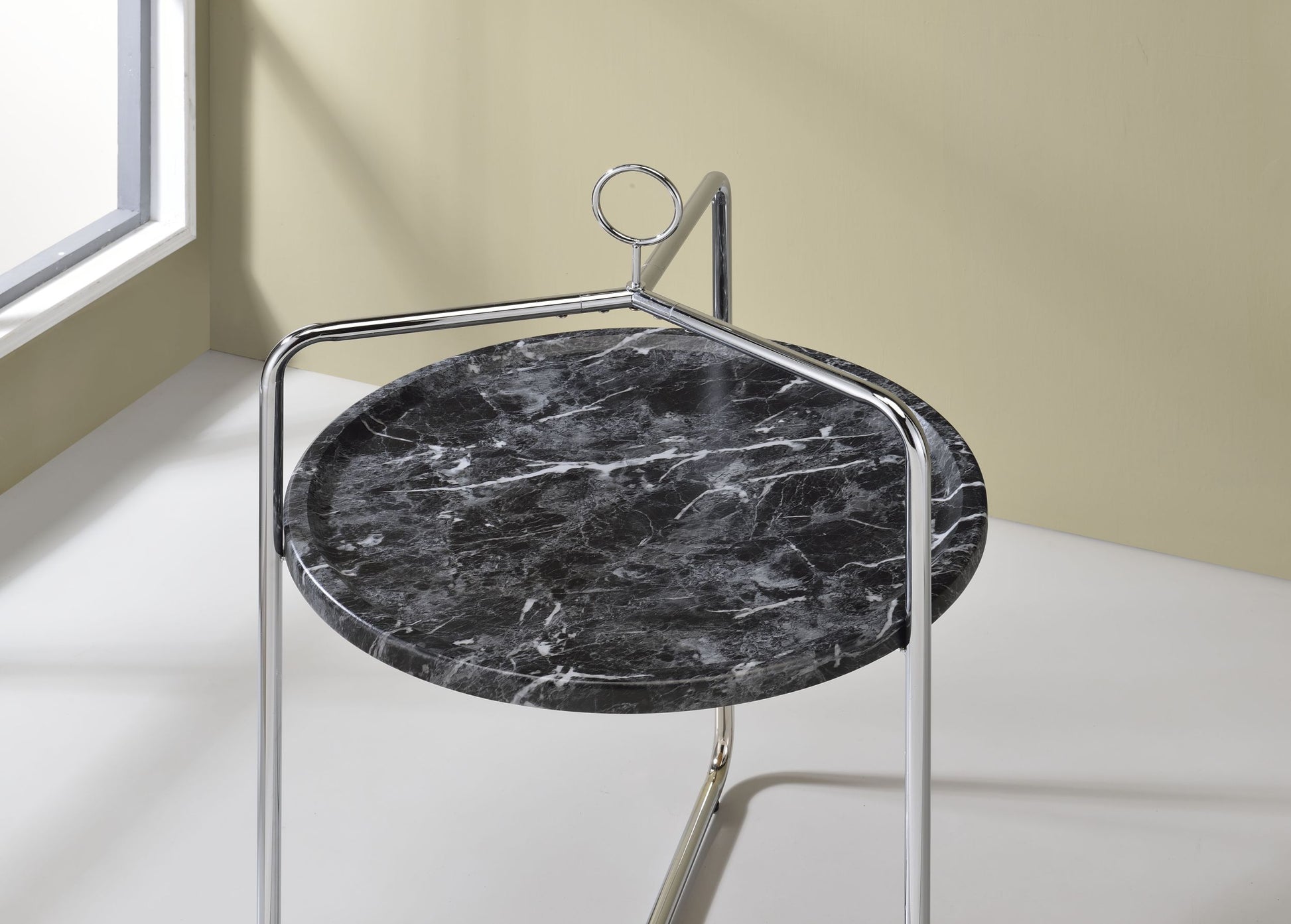 Miro Side Table Black Silver Black Iron