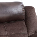 Pueblo 3 Piece Manual Reclining Living Room Set Coffee Dark Brown Faux Leather