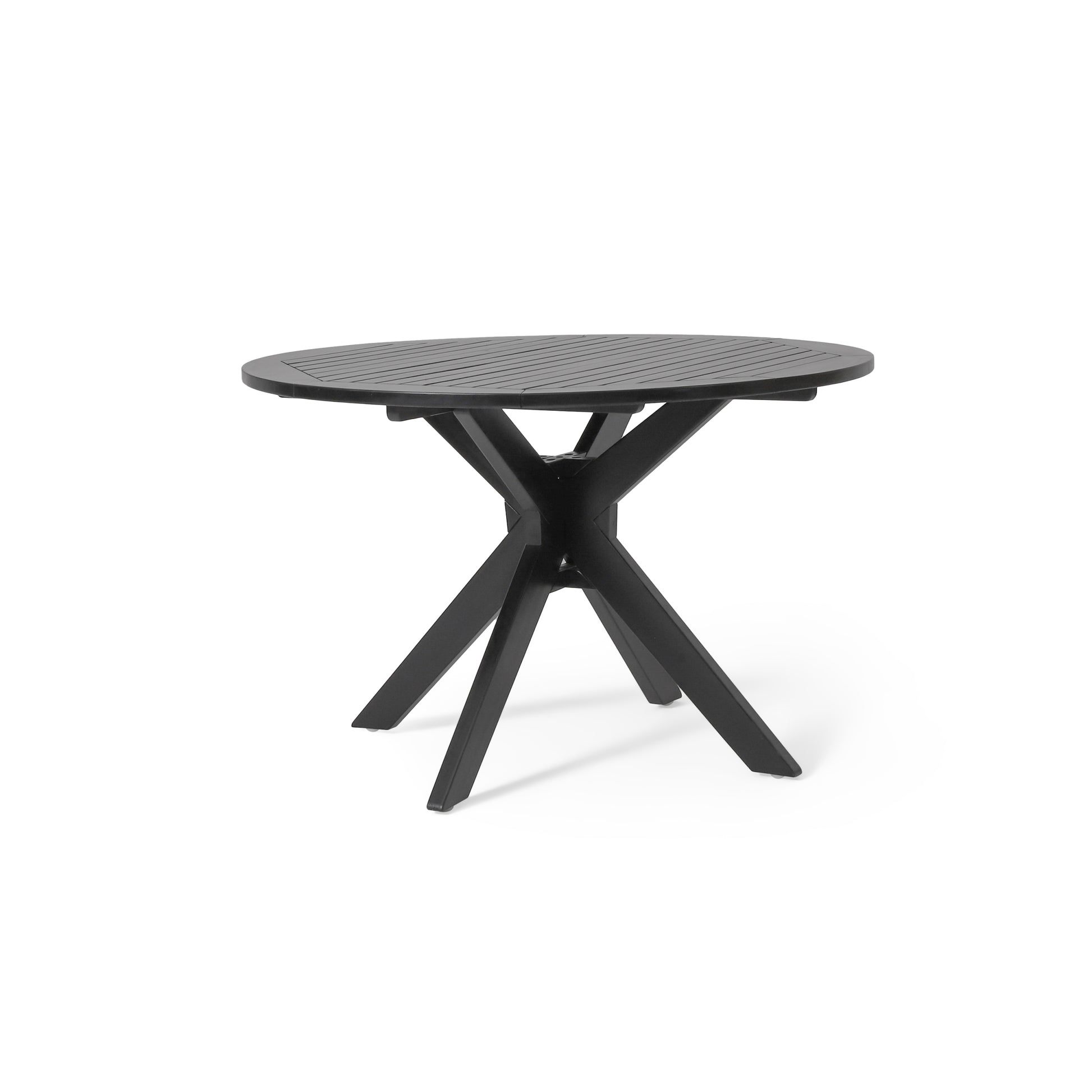 Sandee Dining Table, Round, Black Black Acacia Wood